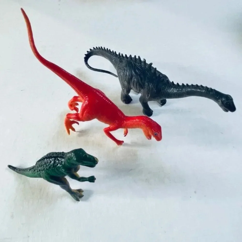 Dinosaur Action Figure Toy Lot of 3 Bright Color Multi Sizes Kids